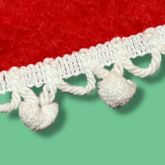 VTG Bucilla Jeweled White Christmas Tree Skirt Applique Red Felt 54 Inch #2107 - Picture 14 of 14